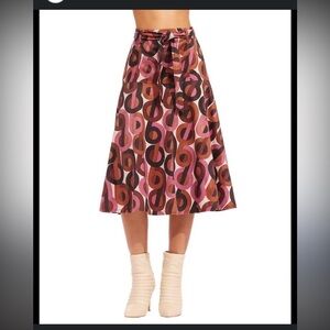 NWT Eva Franco flounced  skirt ❤️ size 6 new groovy Allas belted Anthropologie